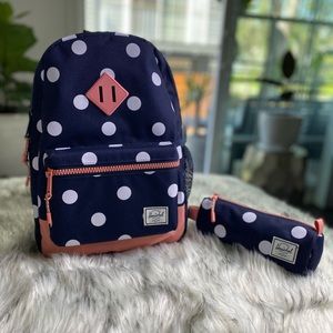 Kid’s Herschel Polka Dot Backpack & Pencil Pouch